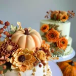 Personalized Pumpkin and Bloom Cake