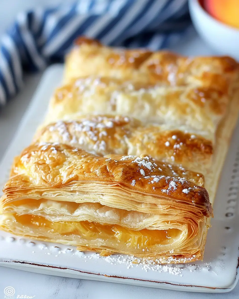 Breakfast ideas: Indulgent Peach Puff Pastry with Turkey Bacon