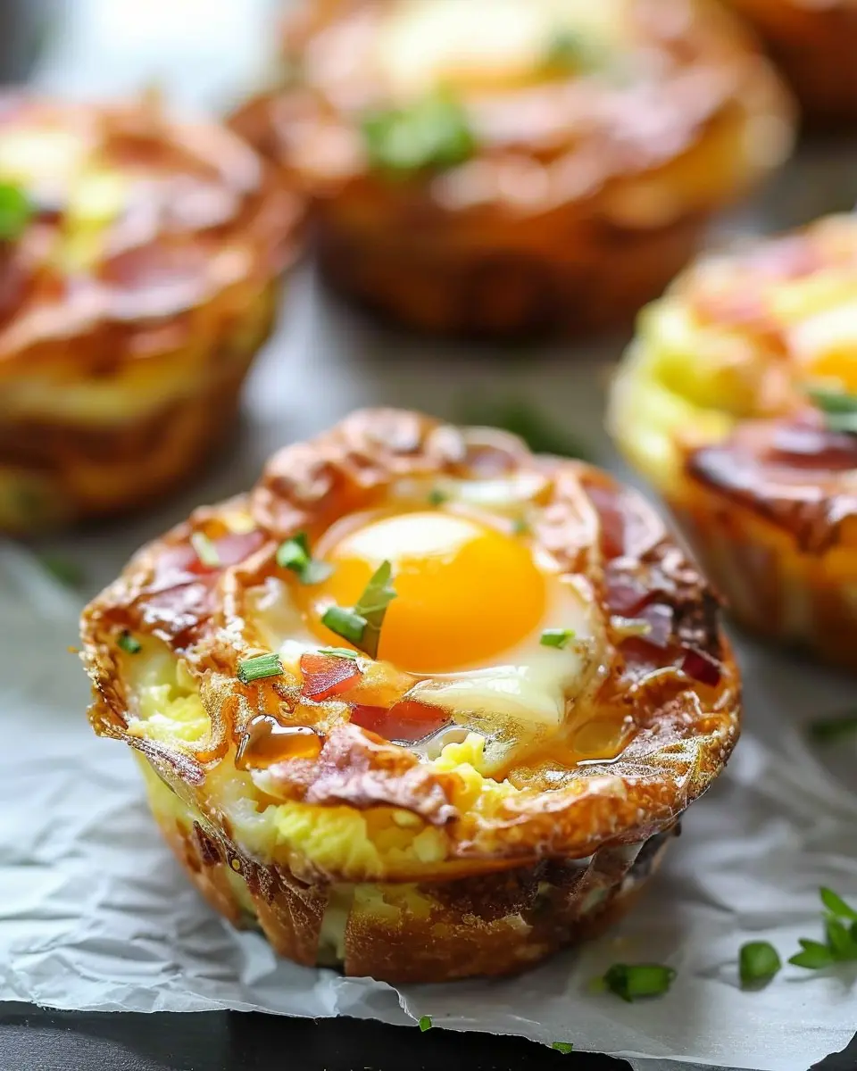 breakfast ideas: Easy Muffin Tin Baked Eggs with Turkey Bacon