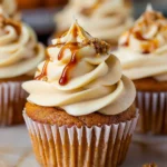 Pumpkin Cupcakes with Salted Caramel Cream Cheese Frosting