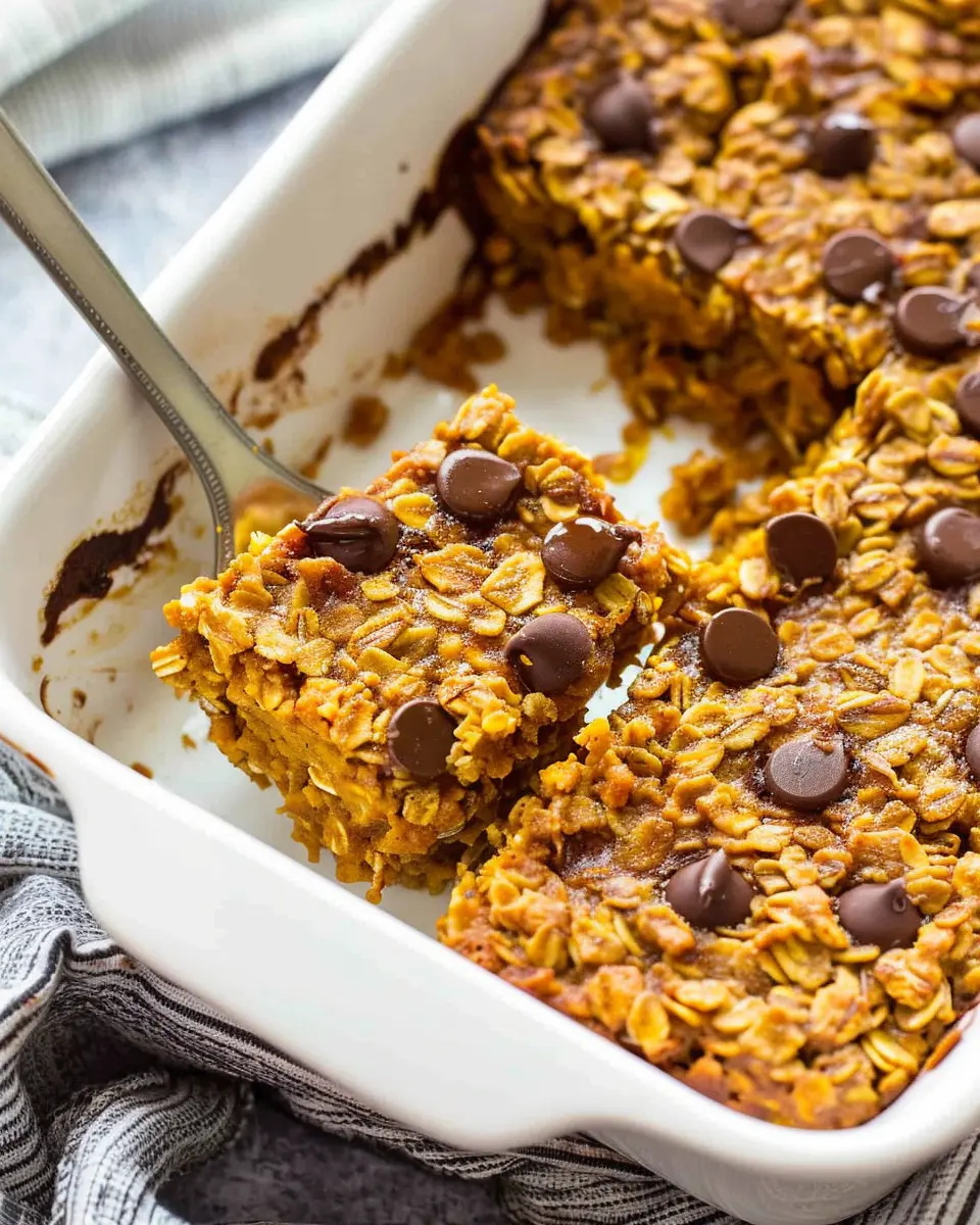 Breakfast ideas: Cozy Pumpkin Baked Oatmeal with Turkey Bacon