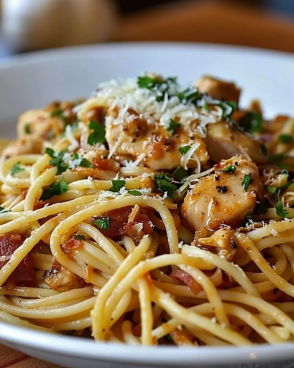 Monterey Chicken Spaghetti: Easy Comfort Food with Turkey Bacon