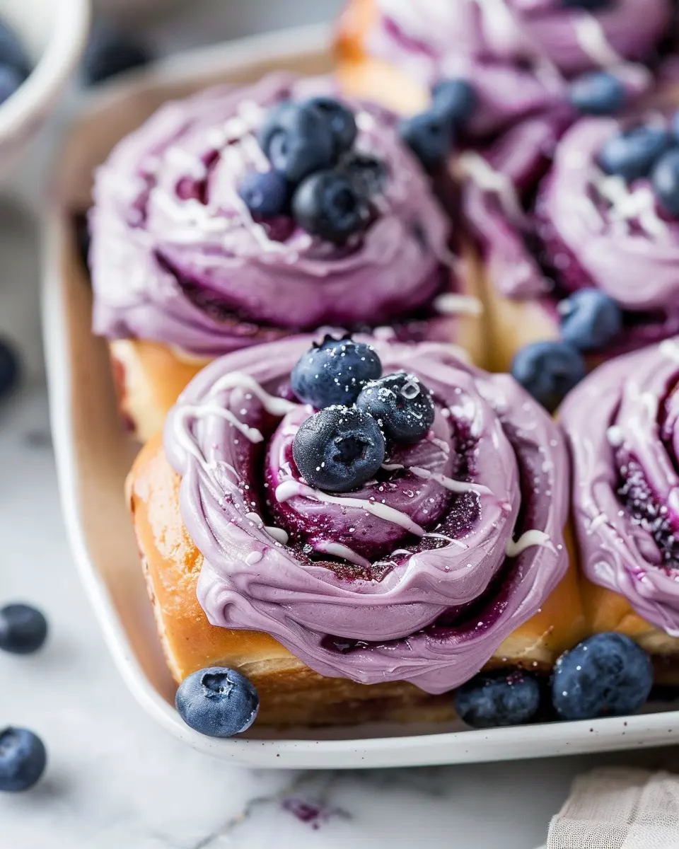 Blueberry Cinnamon Rolls: Indulgent Treat with Cream Cheese Frosting