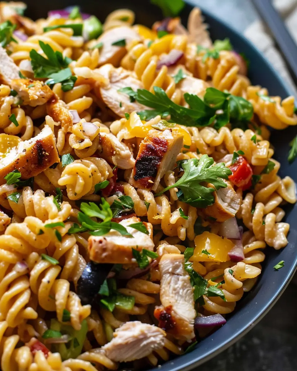 BBQ Chicken Pasta Salad: Easy Recipe with Turkey Bacon Delight
