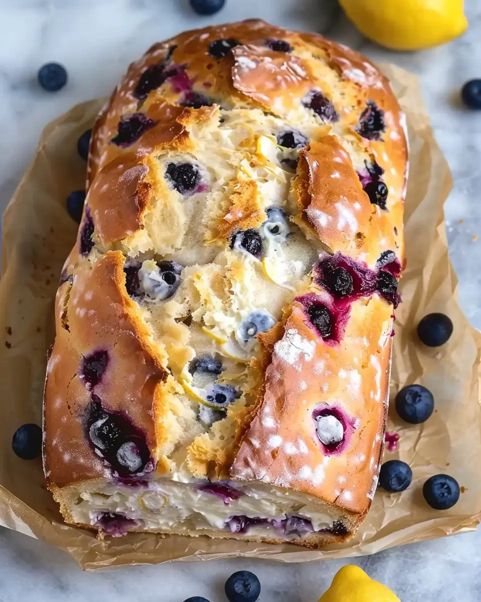 Blueberry Lemon Cream Cheese Sourdough Loaf: Easy and Indulgent Delight