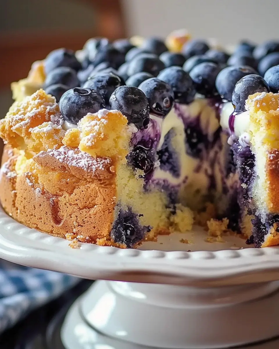 Fluffy Blueberry Cream Cheese Coffee Cake for a Delightful Morning