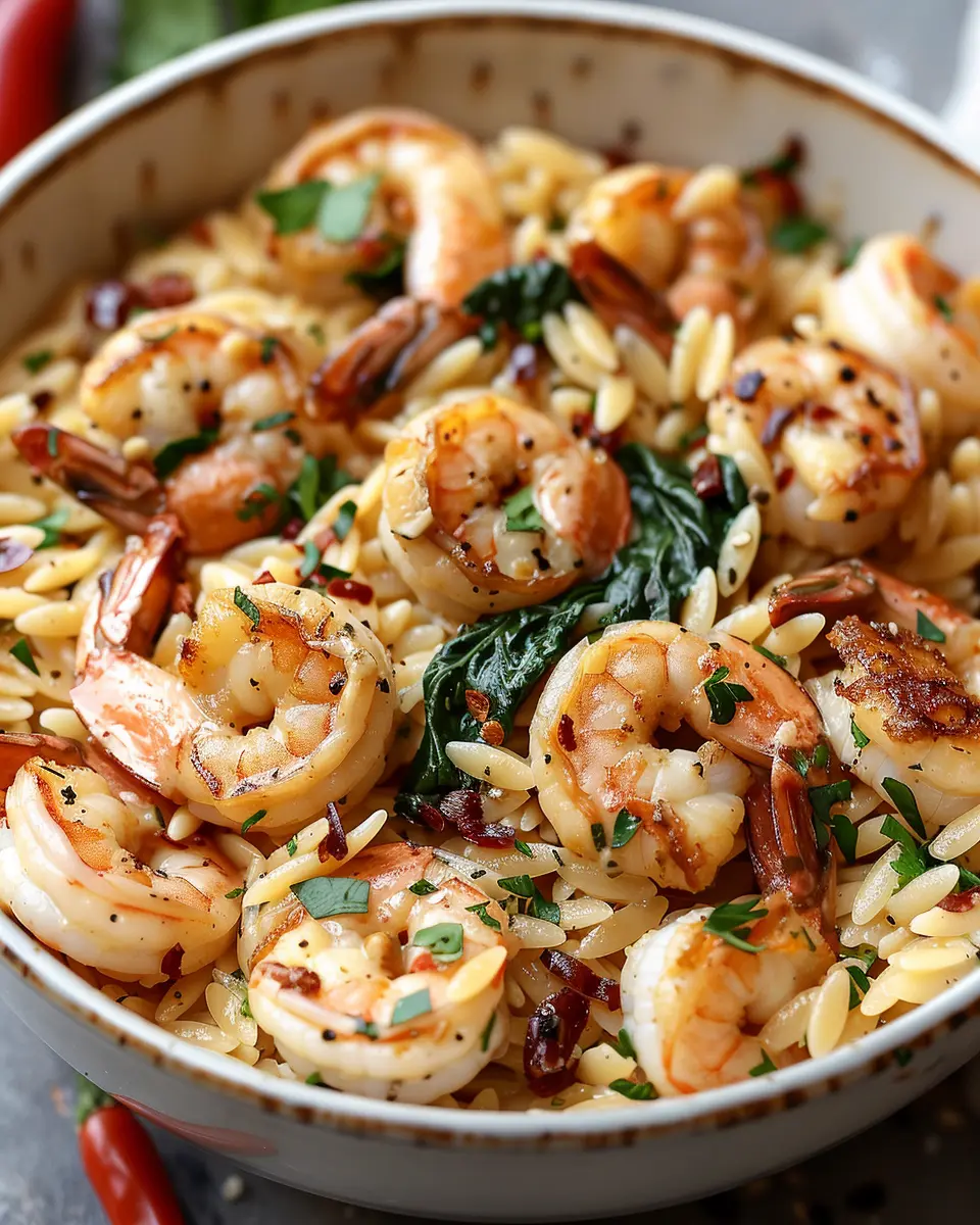 Creamy Tuscan Shrimp Orzo: A Quick and Indulgent Dinner Delight