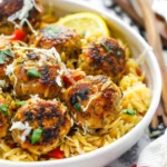Lemon Orzo : Greek Chicken Meatballs With Lemon Orzo