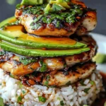 Tangy Honey Lime Chicken & Avocado Rice Stack That Delights