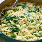 One-Pot Spinach Orzo with Parmesan