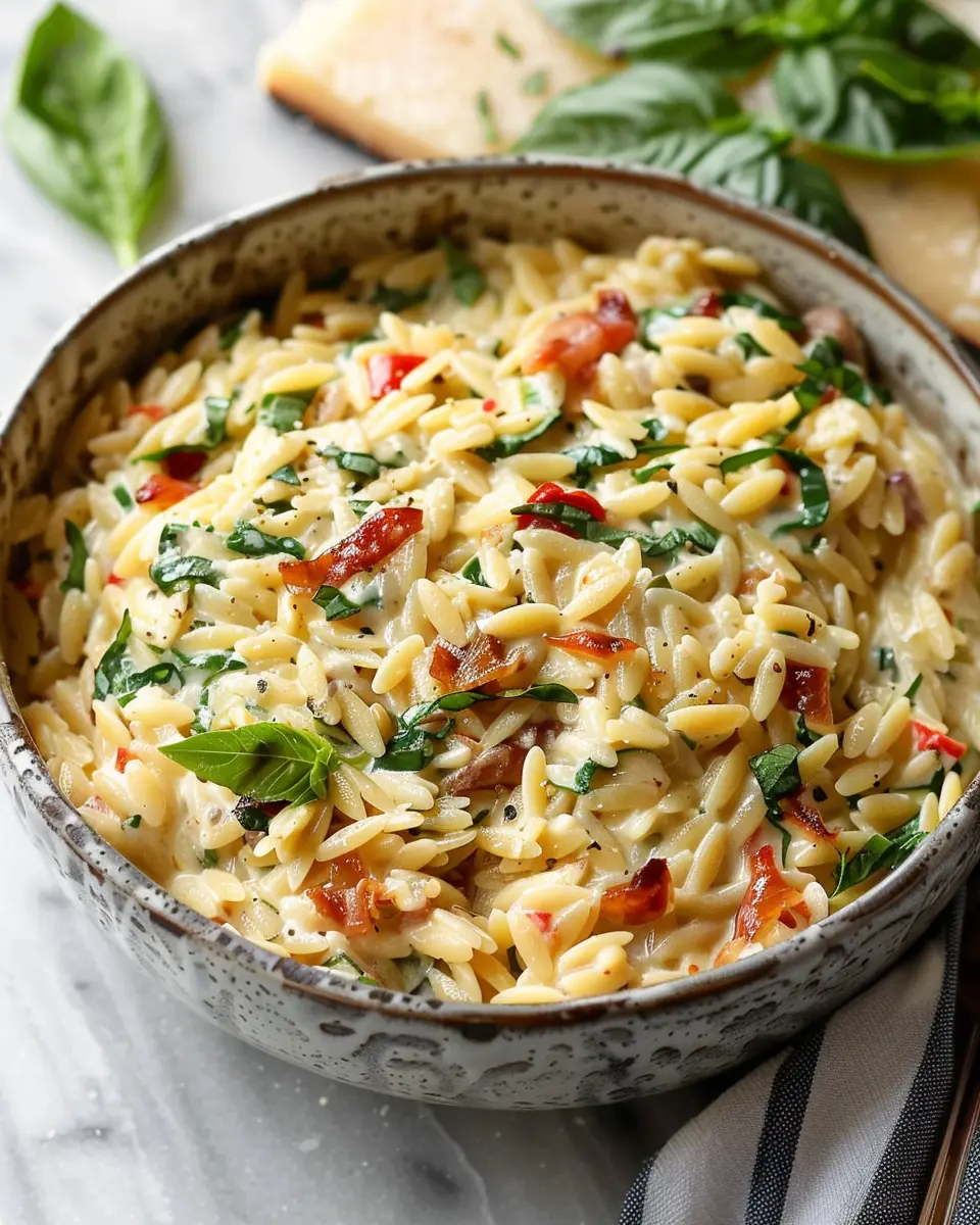 Creamy Tuscan Orzo with Turkey Bacon: A Cozy Comfort Dish