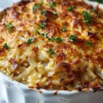 French Onion Orzo Bake