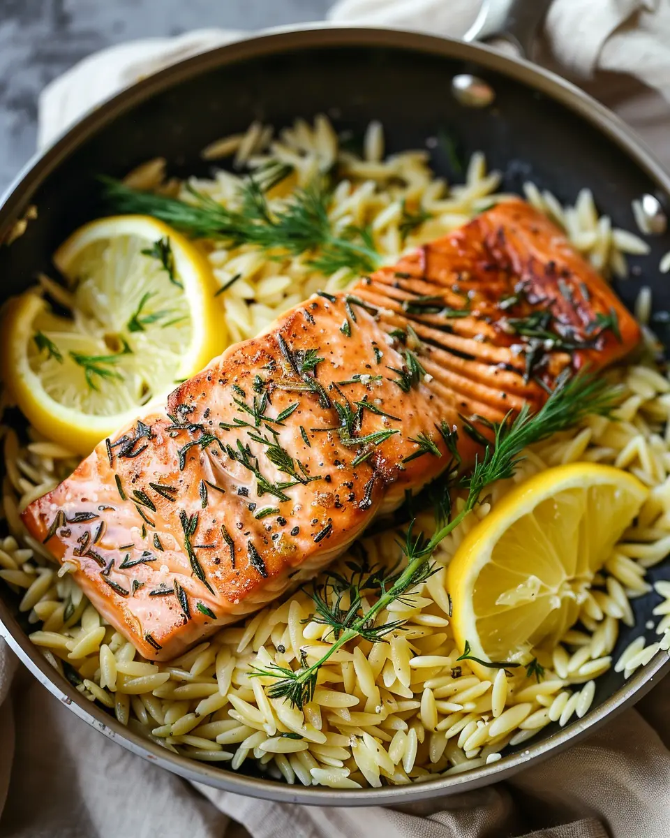 One-Skillet Salmon and Lemon Orzo: A Quick and Flavorful Dinner