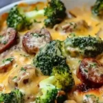 Keto Broccoli and Cauliflower Au Gratin With Sausage Delight
